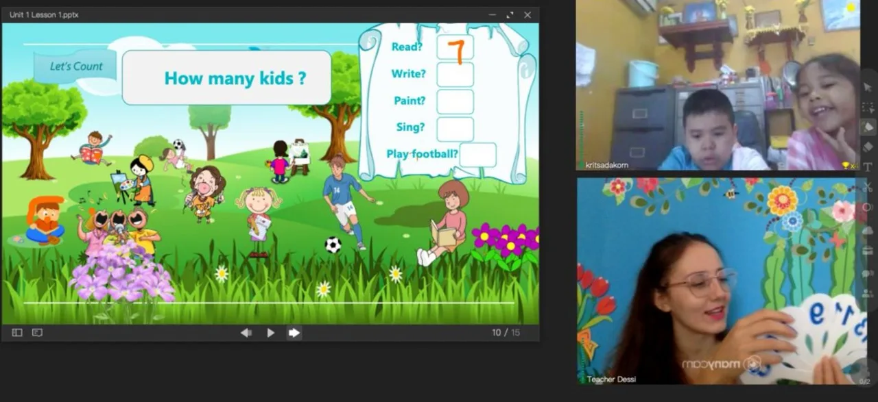 Момент от онлайн уроците на HAPPY Language Academy, снимка 5