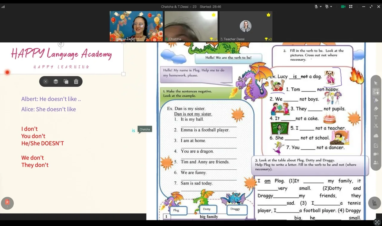 Момент от онлайн уроците на HAPPY Language Academy, снимка 19