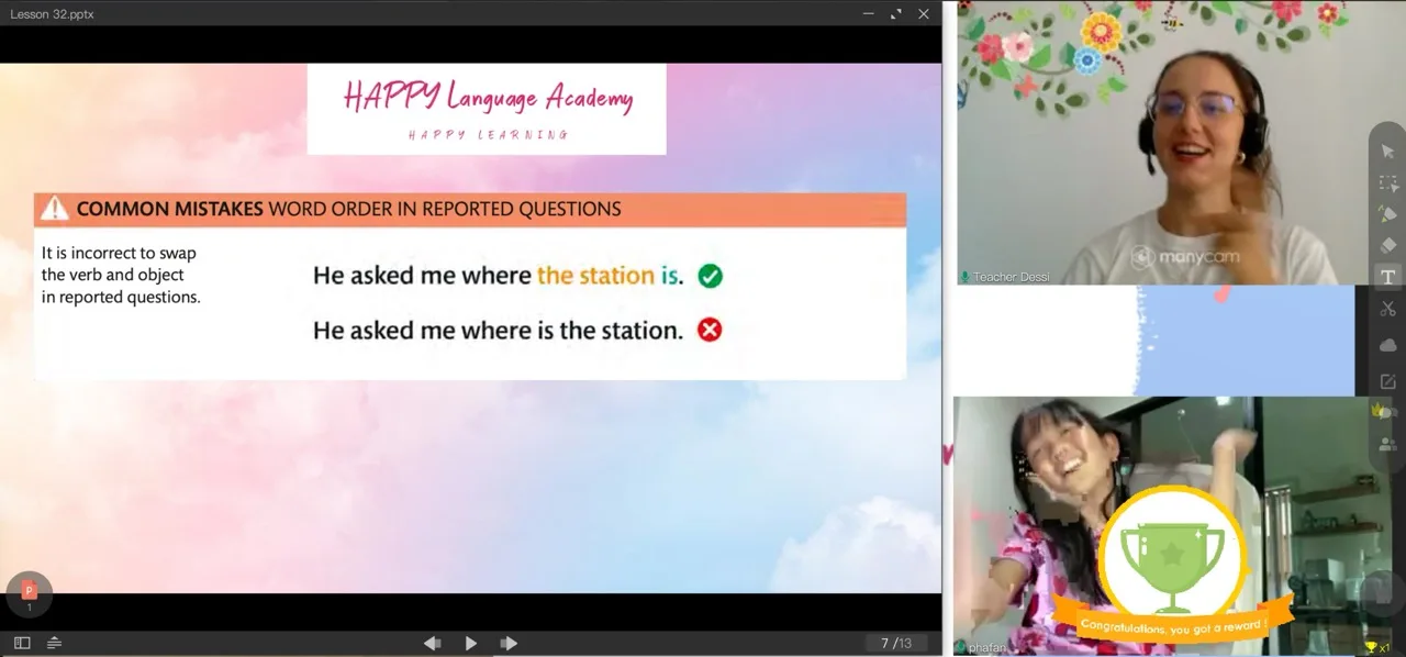 Момент от онлайн уроците на HAPPY Language Academy, снимка 43